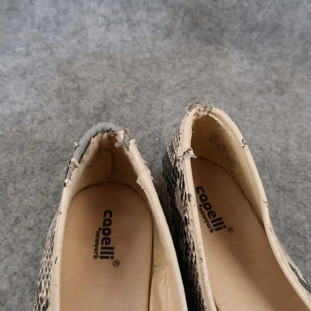 Capelli Shoes Womens 10 Ballet Flats Fashion Slip On Faux Snakeskin Casual